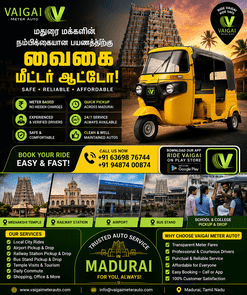 Affordable Local Meter Auto in Madurai | Vaigai Meter Auto - Image 3