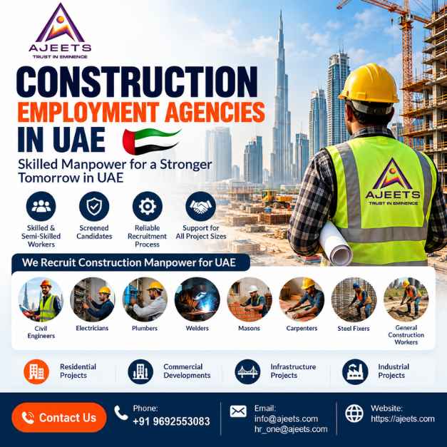 Construction Employment Agencies in UAE: Build Your Workforce with AJEETS - Best Price on kukooo