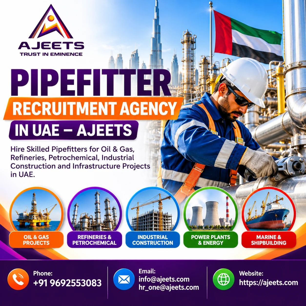 Pipefitter Recruitment Agency in UAE – AJEETS - Best Price on kukooo
